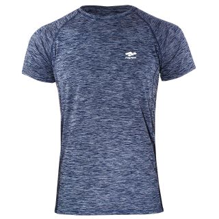 Полиестерна мъжка тениска F 327 син меланж - 2XL