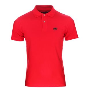 Мъжка памучна тениска с яка Fullmax - Червен, 2XL